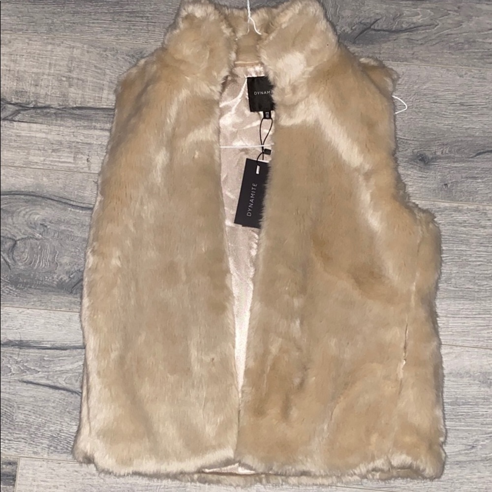 Off white fur vest